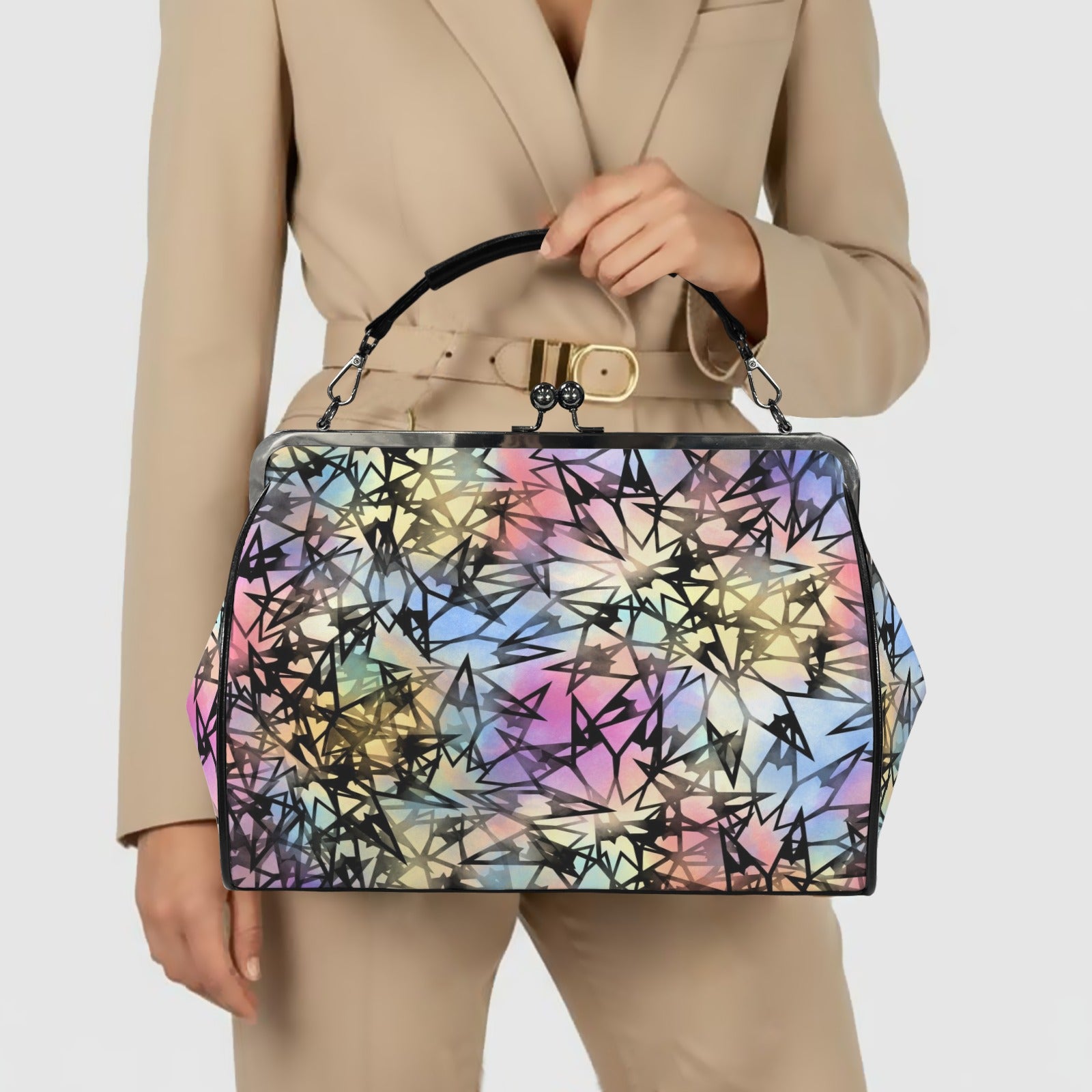 Kisslock Crossbody Shoulder Hand Bag-Large (Model 1752)
