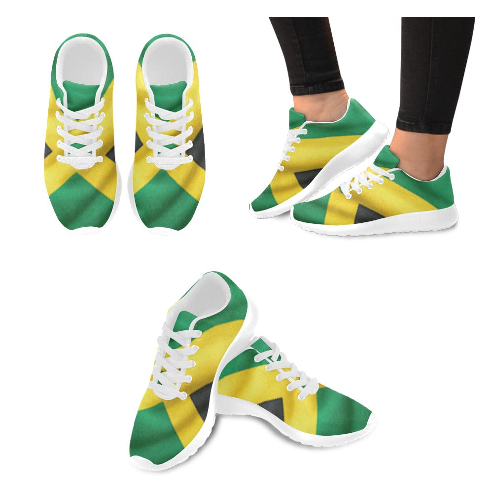 Jamaican Flag Women's Lightweight Sneakers – (White)