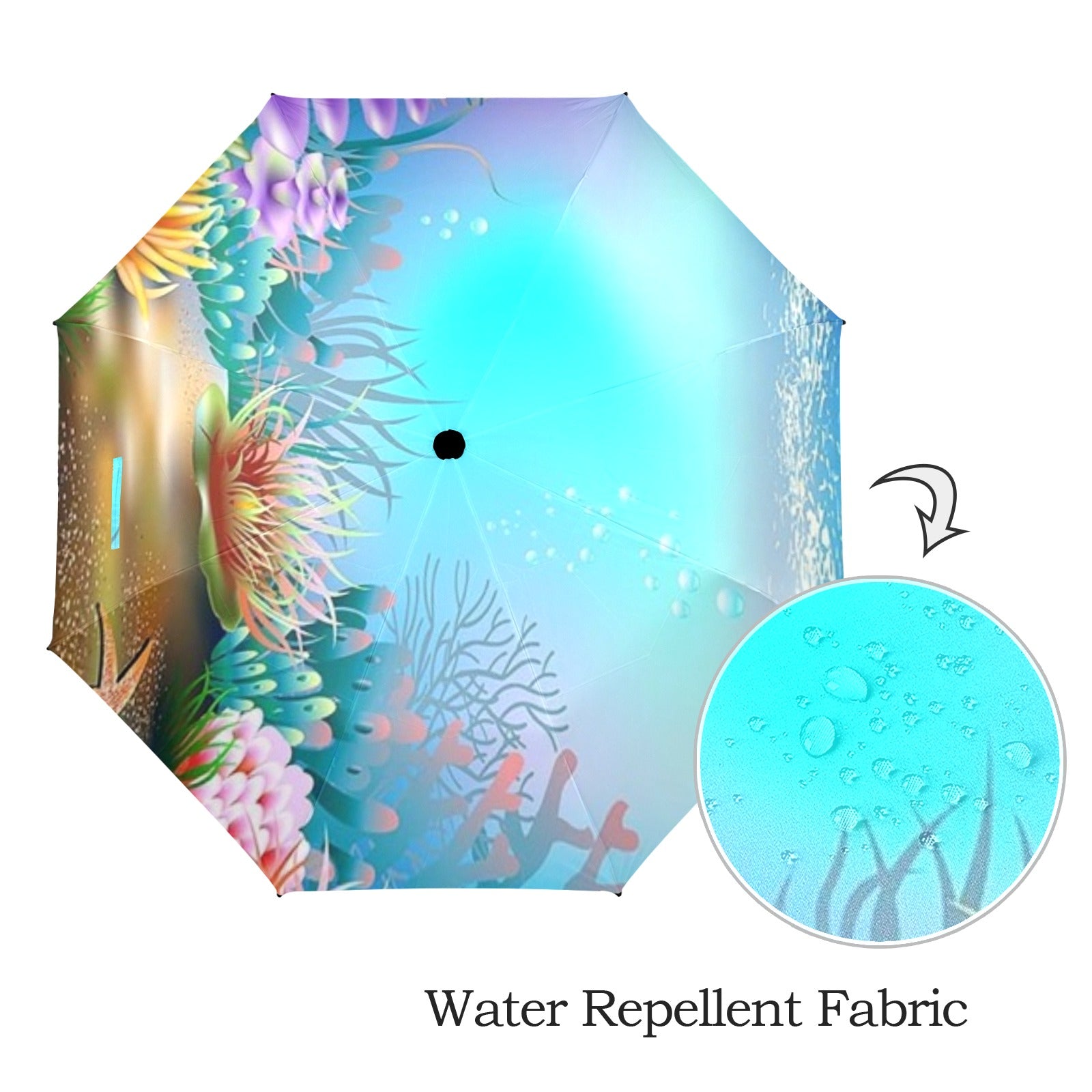 Underwater Scene Umbrella Semi-Automatic Foldable Umbrella (Model U12)