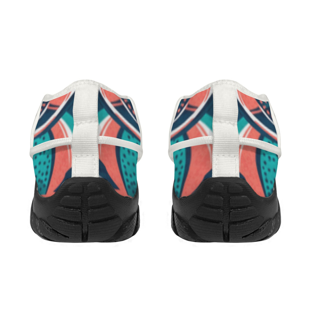 Women's Custom Print Fitness Shoes with Shoelaces – (White)