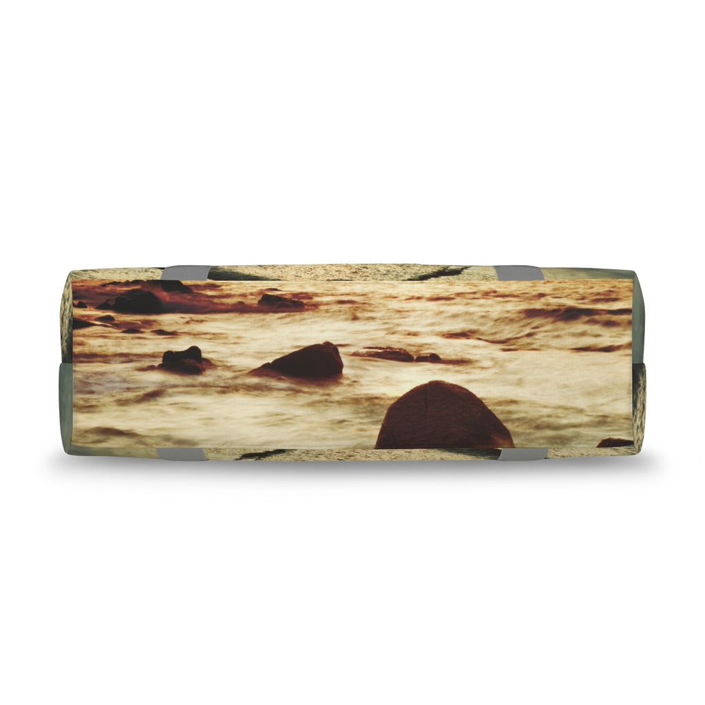 Tropical Sunset on the Stones Beach Large Travel Bag with Trolley Sleeve (Model 1715)