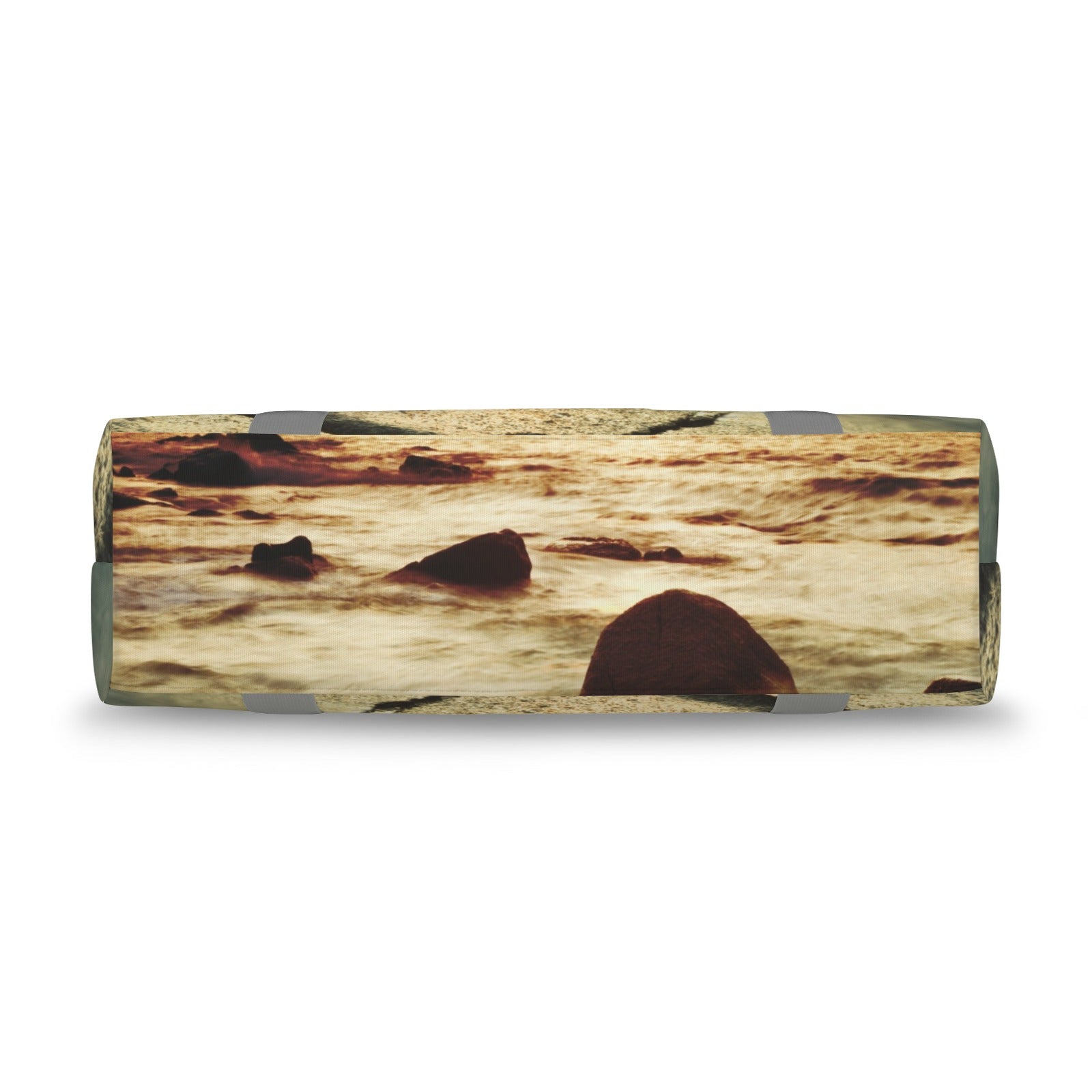 Tropical Sunset on the Stones Beach Large Travel Bag with Trolley Sleeve (Model 1715)
