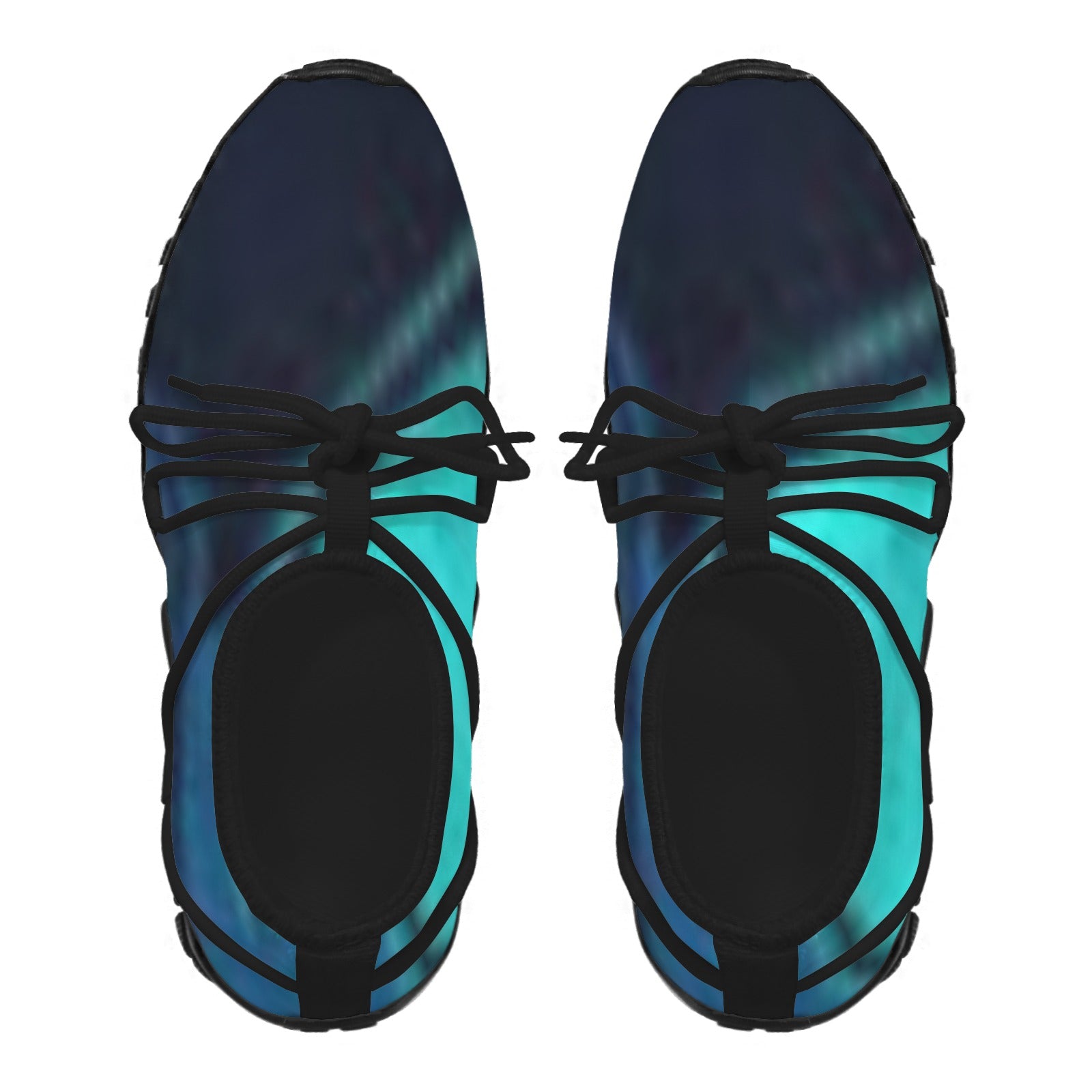 Women's Custom Print Fitness Shoes with Shoelaces –  (Black)