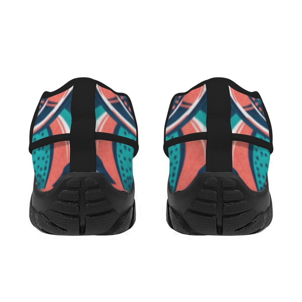 Women's Custom Print Fitness Shoes with Shoelaces – (Black)