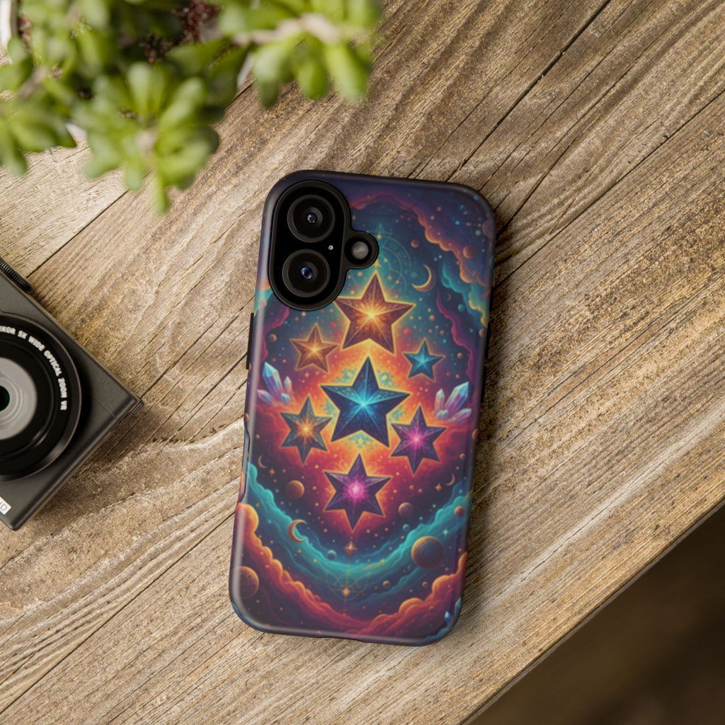 Compatible with iPhone 16 Cosmic Stars Galaxy Phone Case | Tough Phone Case