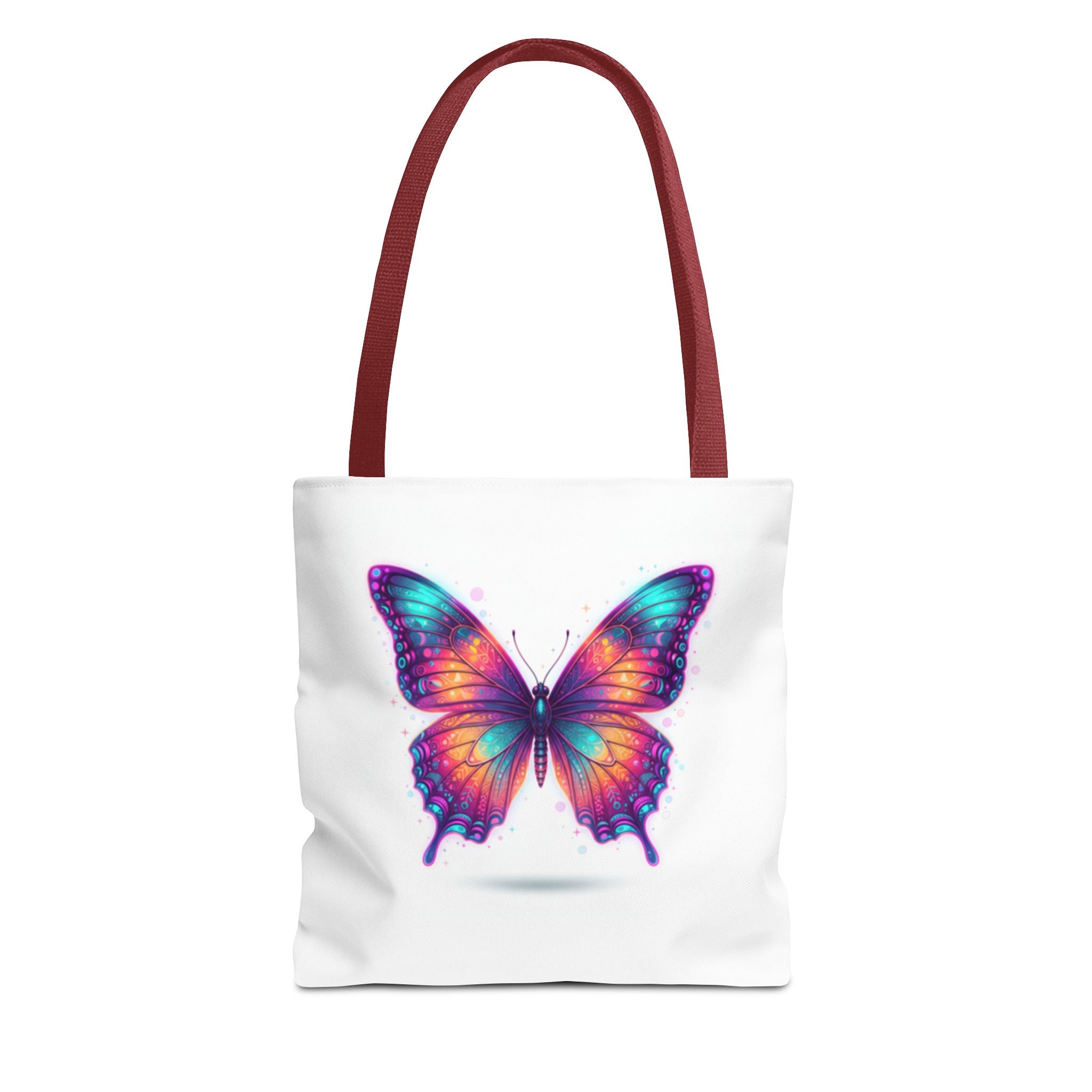 Rainbow Watercolor Butterfly Tote Bag | Colorful Monarch Illustration