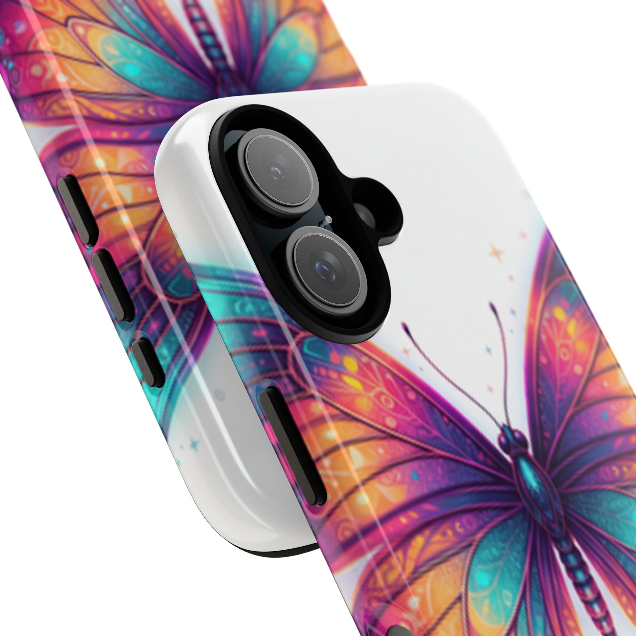 Compatible with iPhone 16 Colorful Butterfly Phone Case | Tough Case