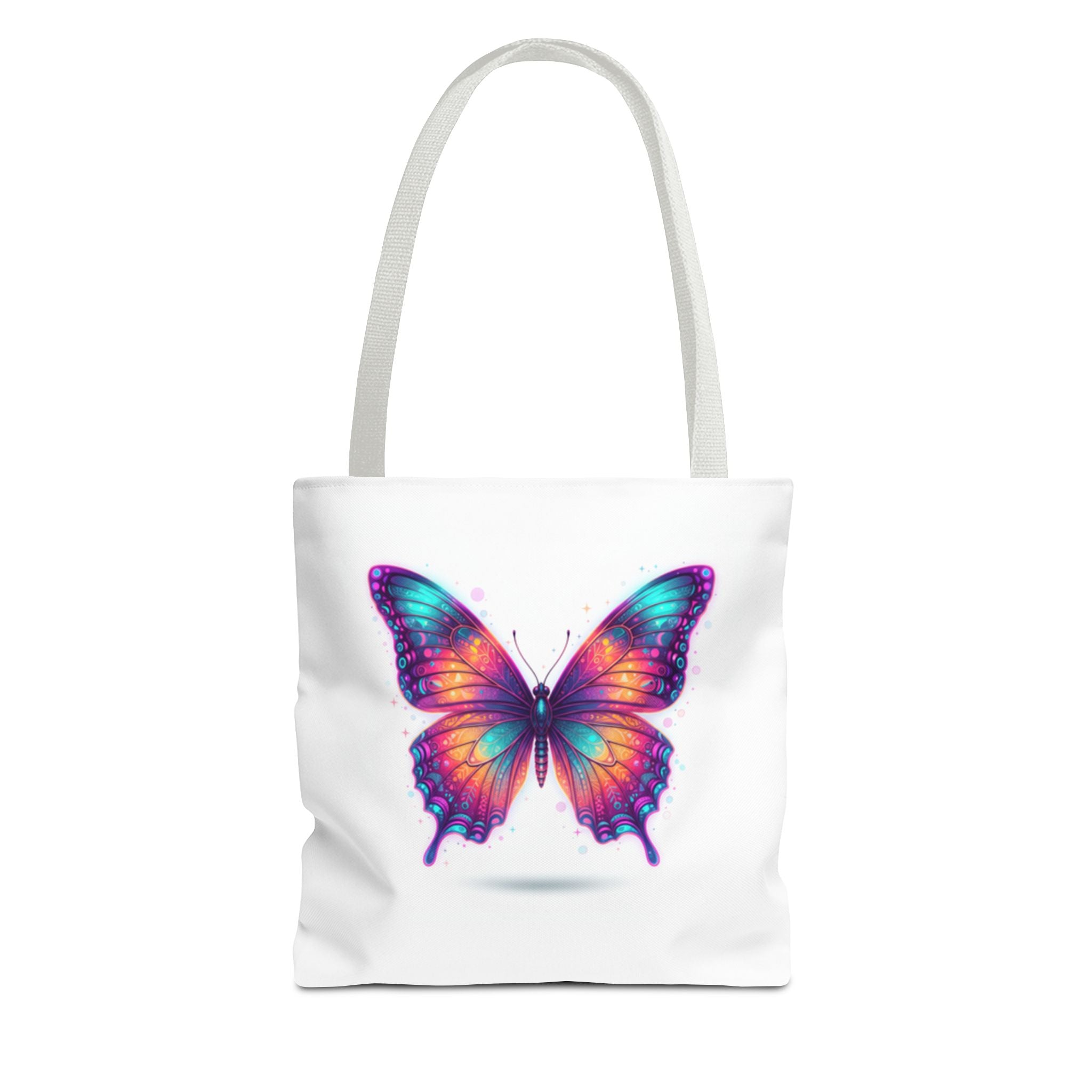 Rainbow Watercolor Butterfly Tote Bag | Colorful Monarch Illustration