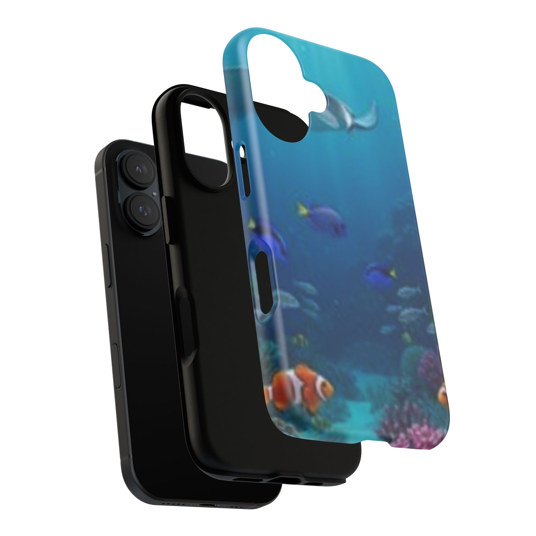 Compatible with iPhone 16 Underwater Coral Bubble phone case | Ocean fish sea turtle design