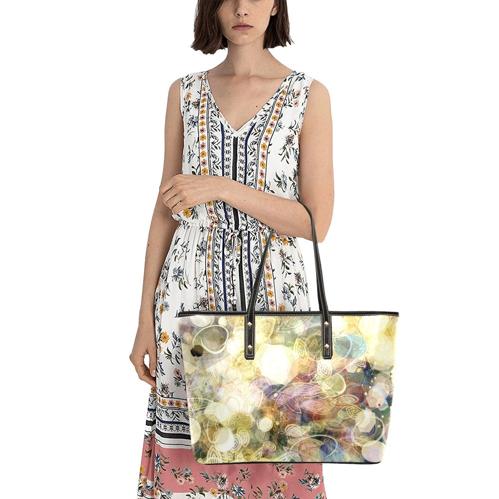 Abstract Art PU Leather Tote Bag Hand Bag (Model1709)