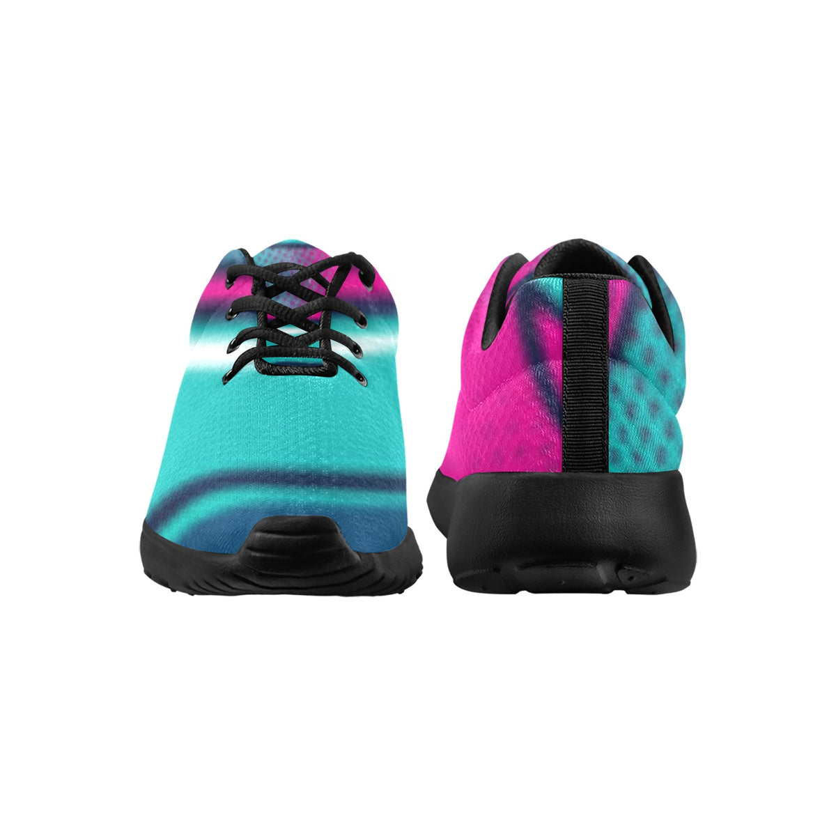 Women's All-Over Print Athletic Sneakers –  (Black)