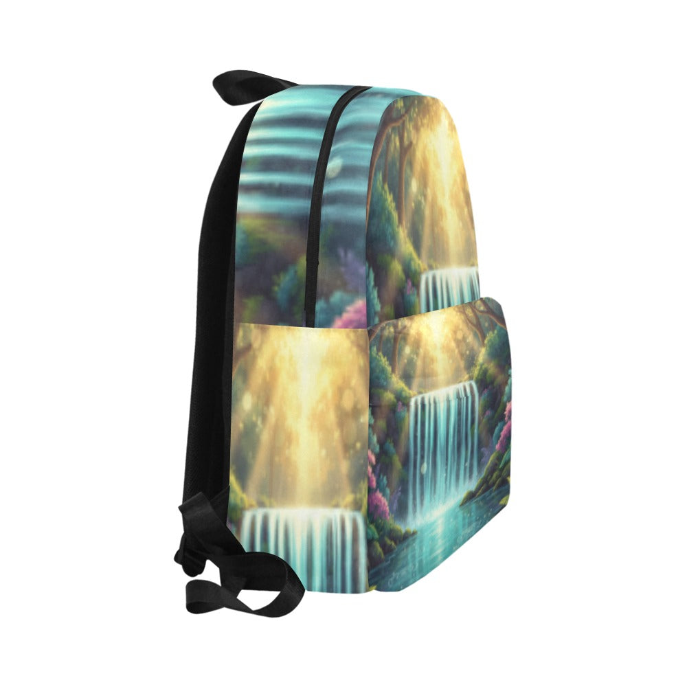 Sunshine Waterfall Unisex Nylon Backpack (Model 1673)