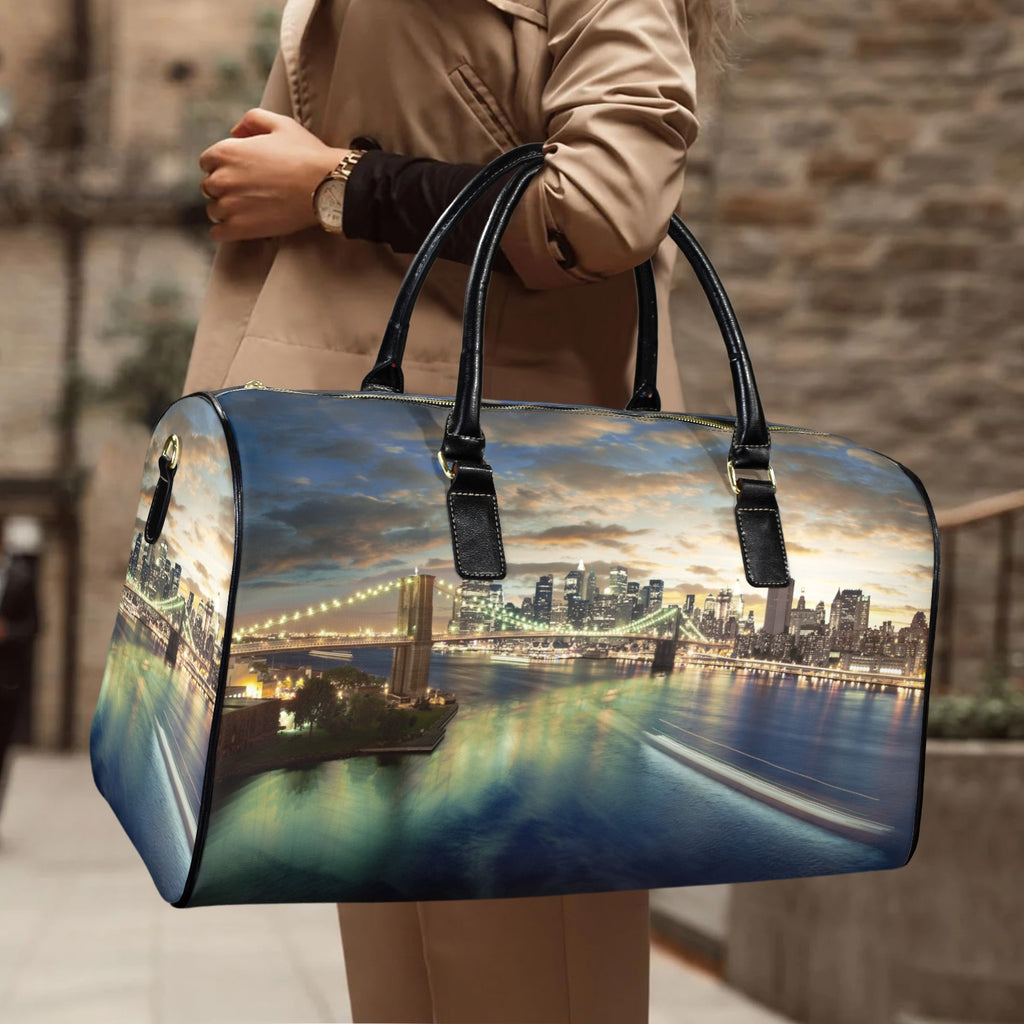 New York City Custom Travel Bag-Large (Black Short Patch)(Model 1735)
