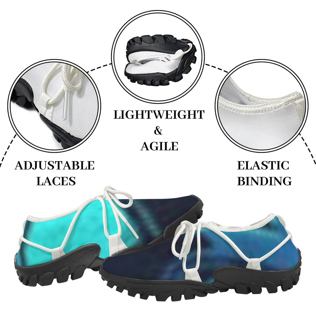 Women's Custom Print Fitness Shoes with Shoelaces – (White)
