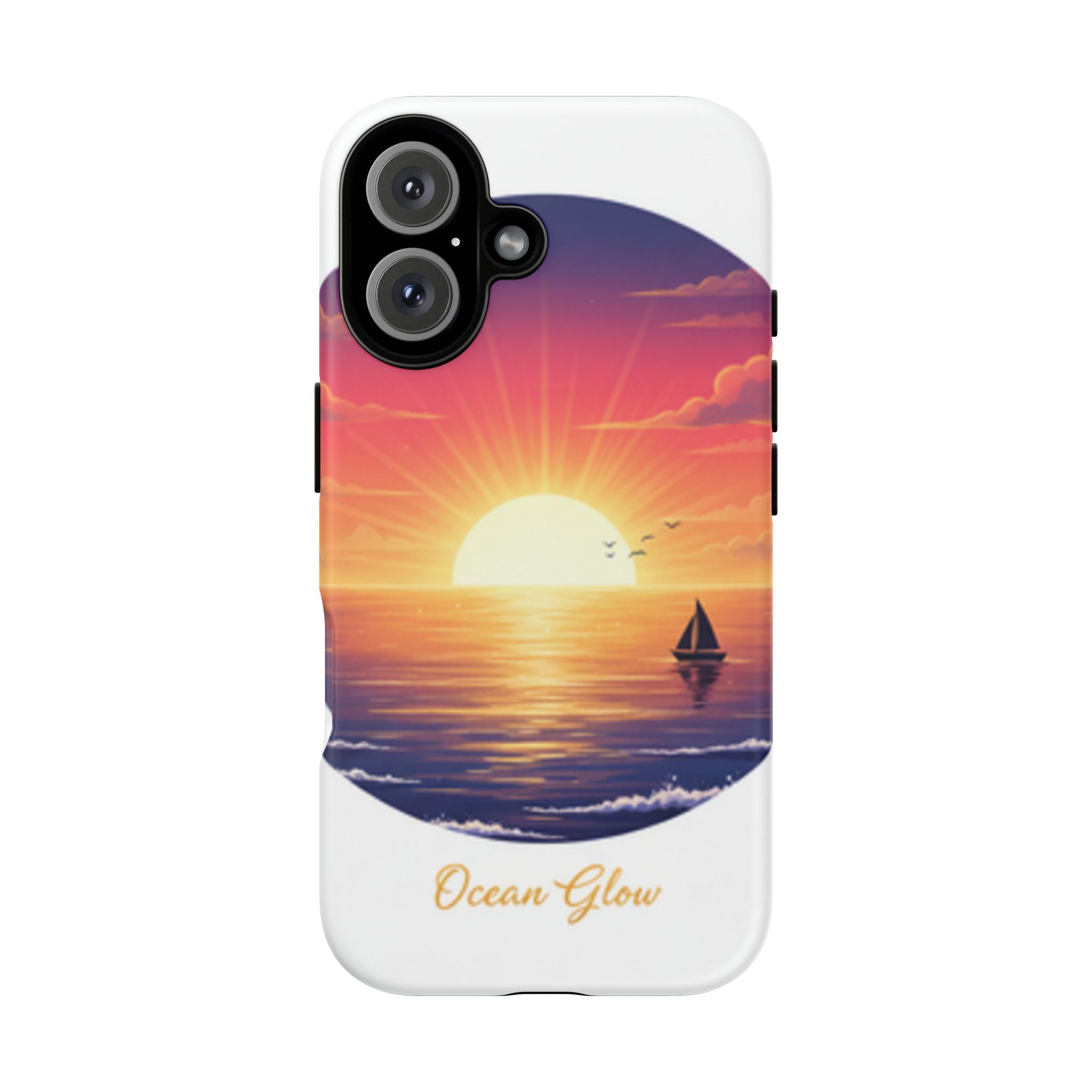 Compatible with iPhone 16 Ocean Glow Phone Case | Protective iPhone case, ocean glow design