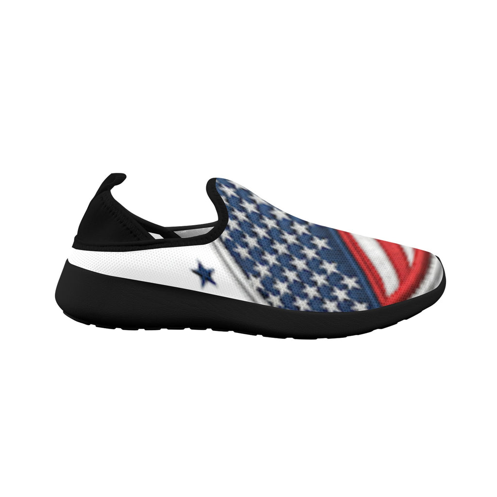 USA Flag Fly Weave Sneakers Drop-in-Heel for Women(Model 02002)