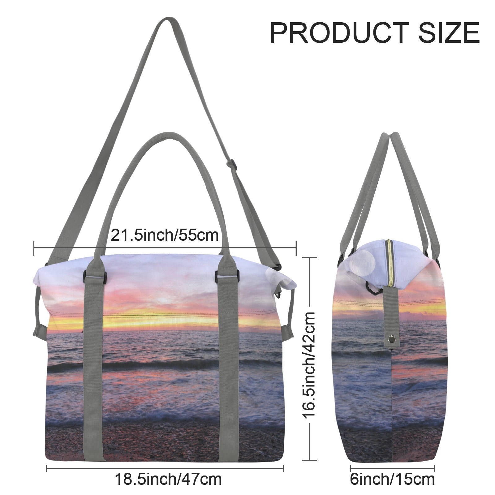 Tropical Sunset-Sea Ocean Large Travel Bag with Trolley Sleeve (Model 1715)