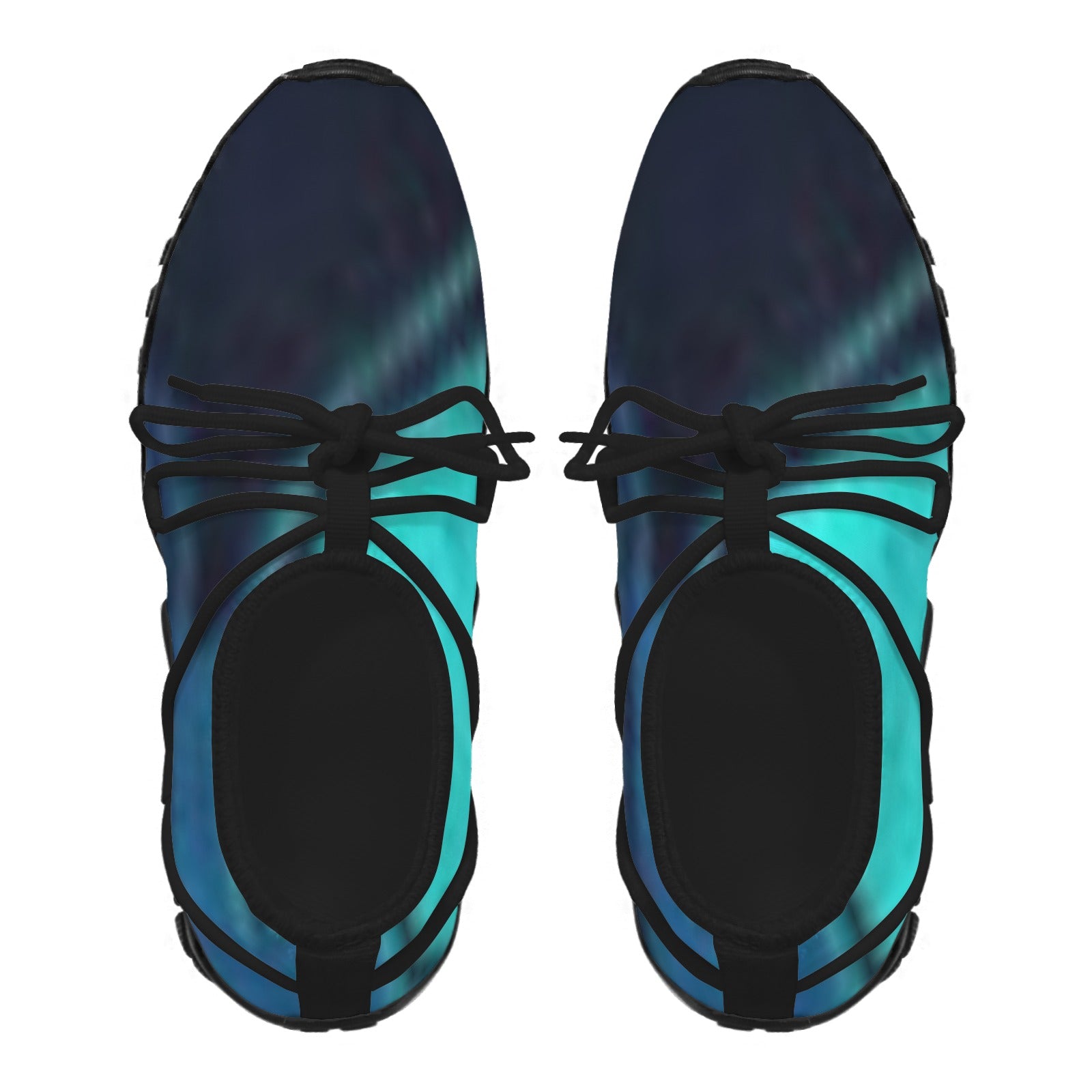 Men's Custom Print Fitness Shoes with Shoelaces – (Black)