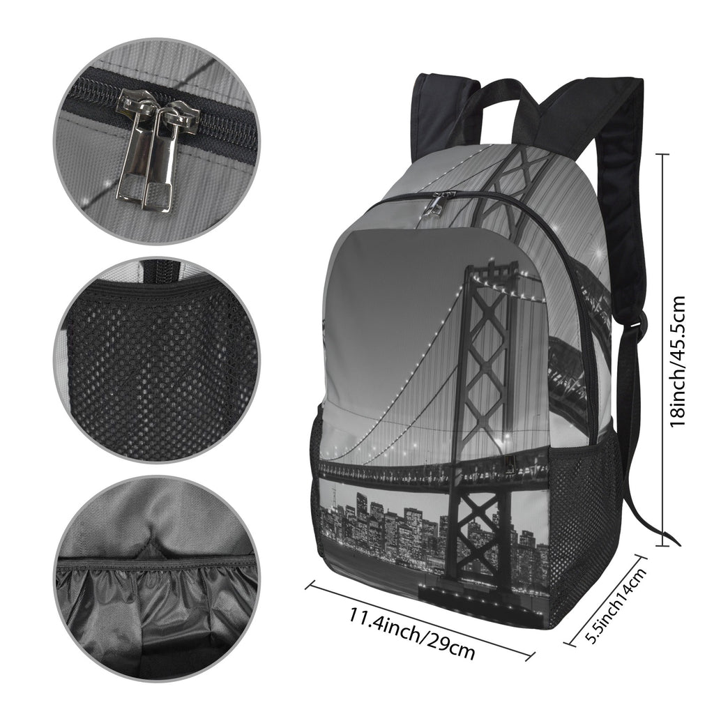 San Francisco Skyline and Bay Bridge at Sunset, California USA Adult Casual Backpack(Model 1754)