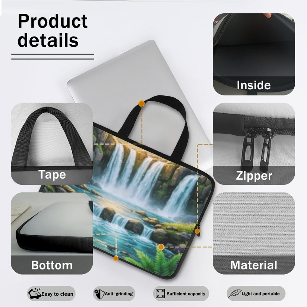 Sunset Waterfall Laptop Bag with Handle 17 inch