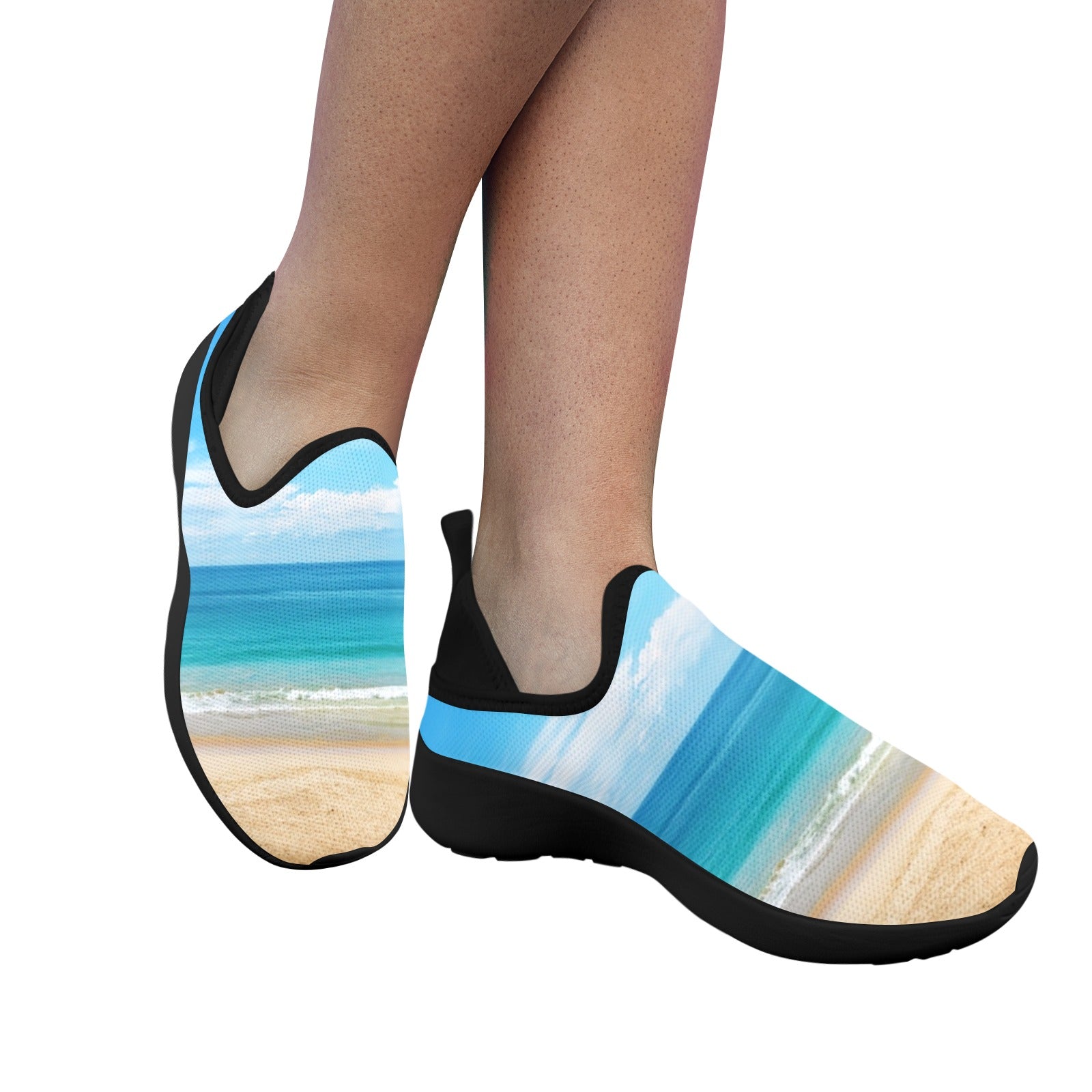 Seascape Fly Weave Sneakers Drop-in-Heel for Women(Model 02002)