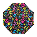 Colorful Background with  Colored Paws Anti-UV Auto-Foldable Umbrella (Model U09)