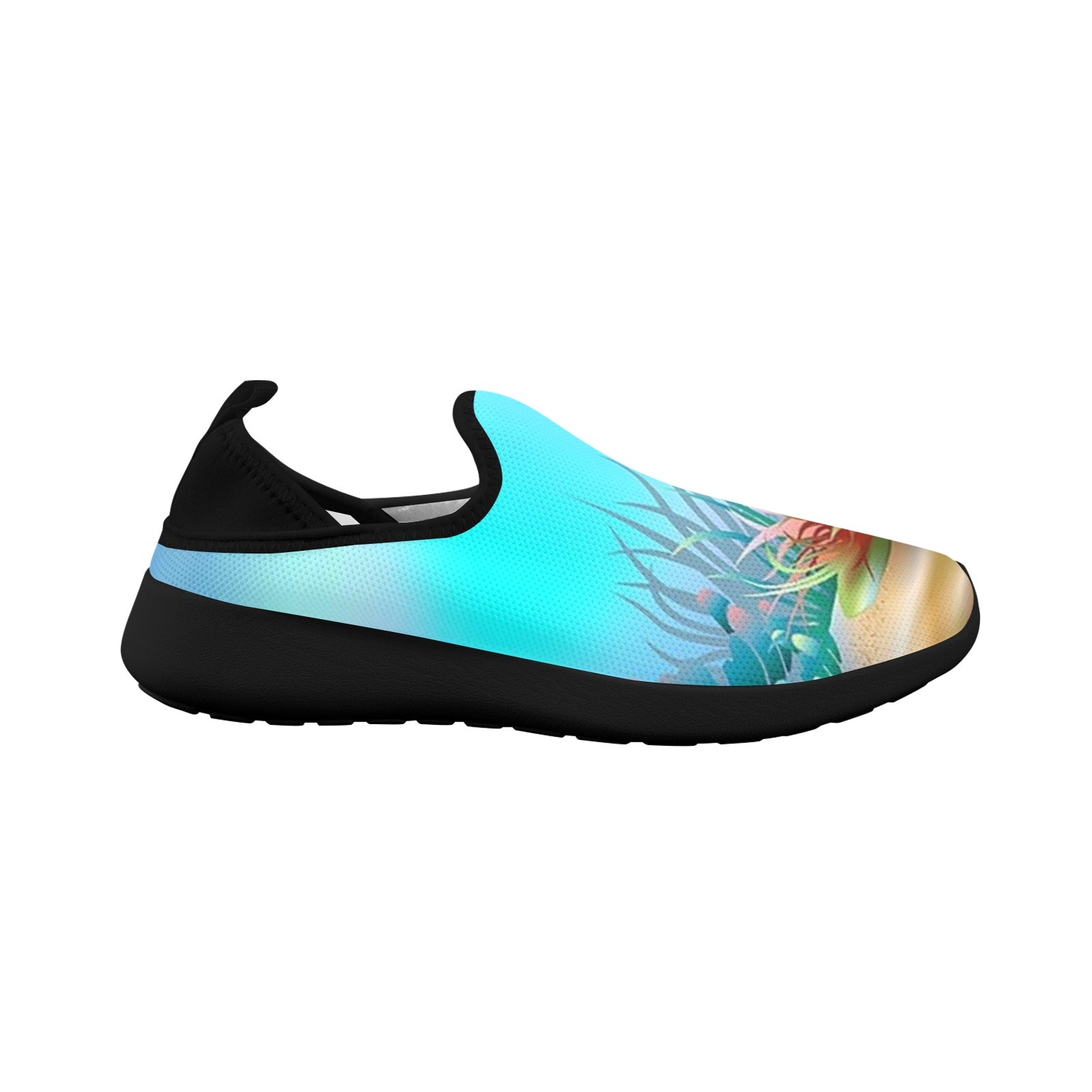 Underwater Scene Fly Weave Sneakers Drop-in-Heel for Women(Model 02002)