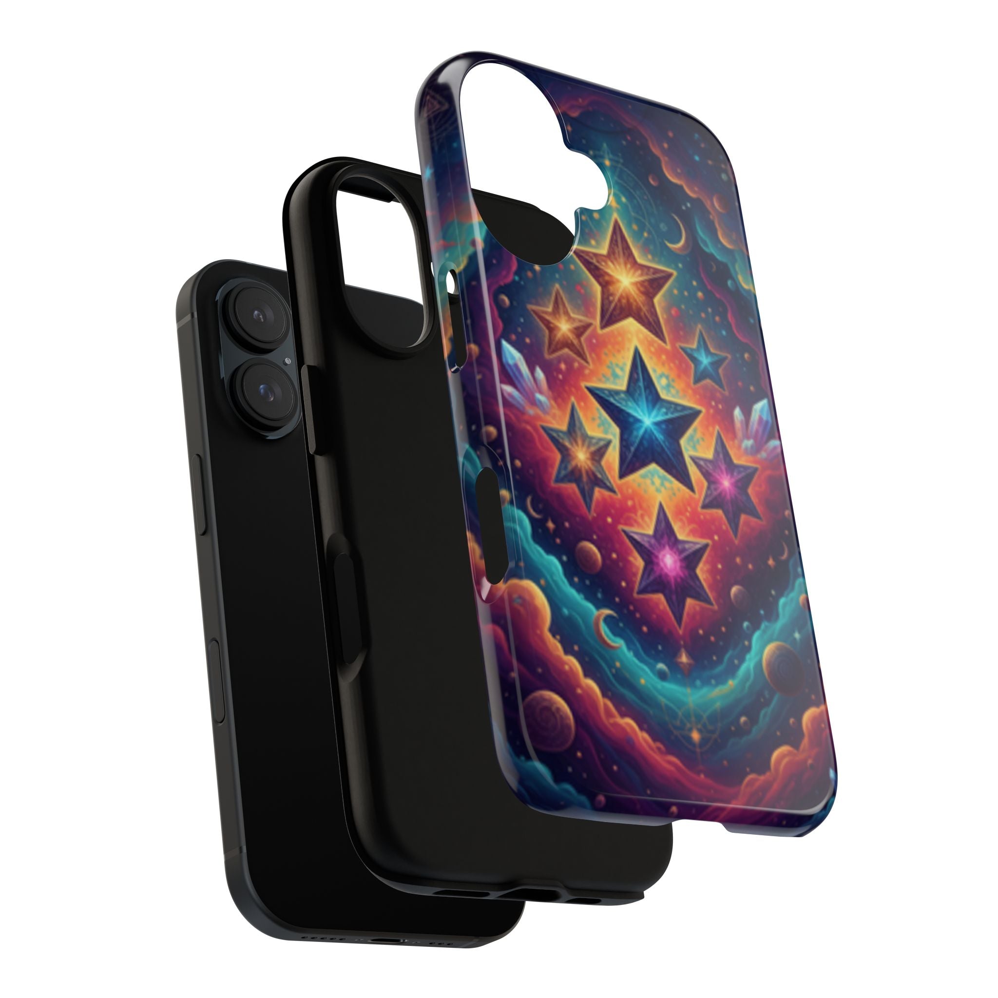Compatible with iPhone 16 Cosmic Stars Galaxy Phone Case | Tough Phone Case