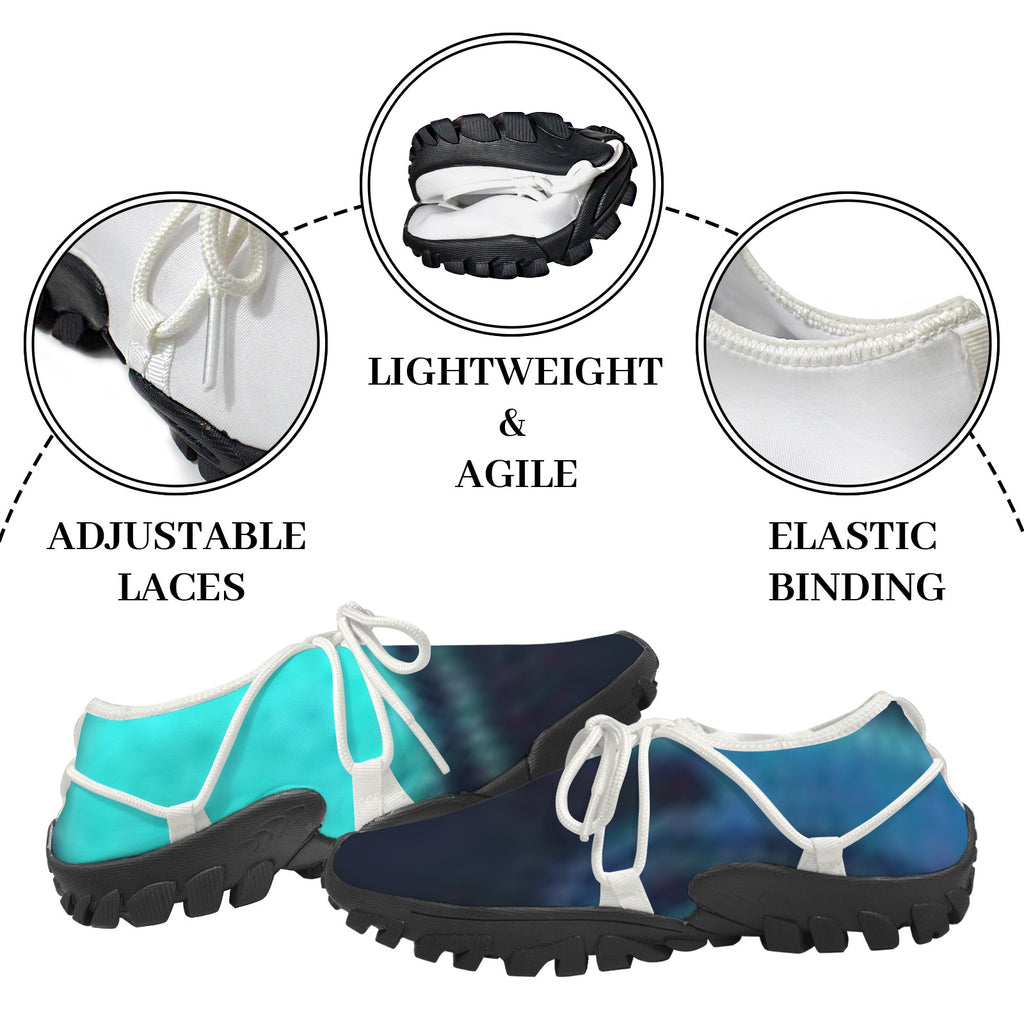 Men's Custom Print Fitness Shoes with Shoelaces – (White)