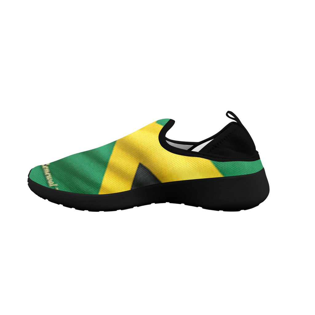 Jamaican Flag Fly Weave Sneakers Drop-in-Heel for Women(Model 02002)