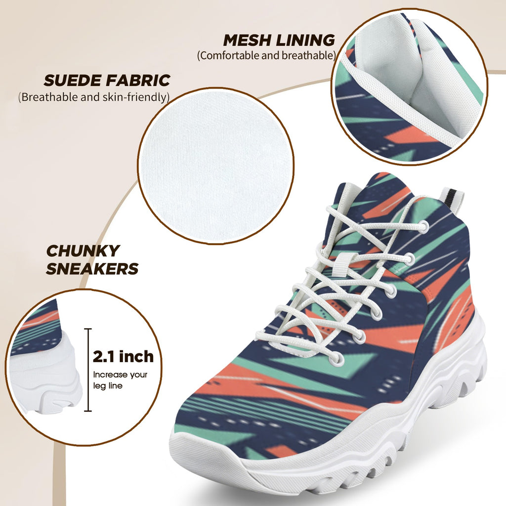 Coral Spike Women's High-Top Outdoor Chunky Sneakers