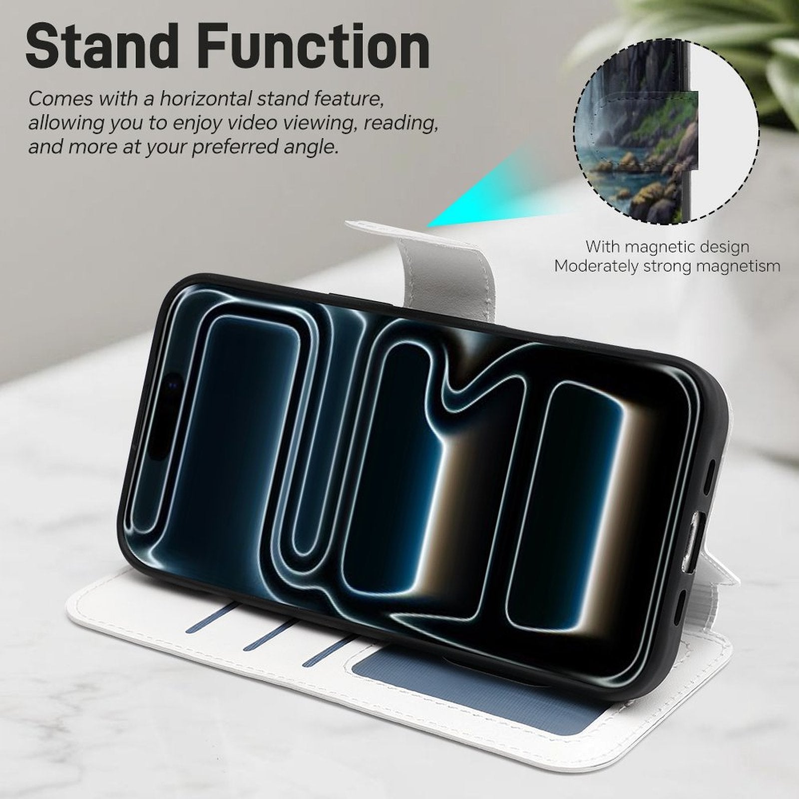 Water Fall Flip Wallet Case for iPhone 17 Pro Max