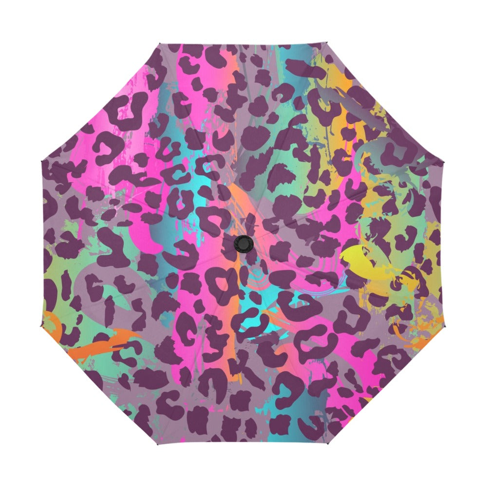 Colorful Animal Print Seamless Vector Umbrella Anti-UV Auto-Foldable Umbrella (Model U09)