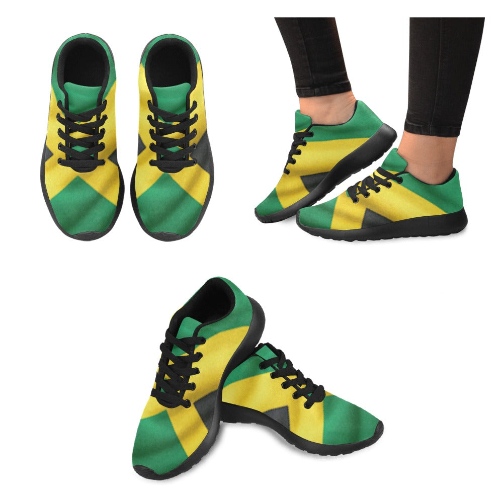 Jamaican Flag Women's Lightweight Sneakers – (Black)