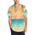 Sunshine Palm Beach Men's Short Sleeve Shirt With Lapel Collar (Model T54)
