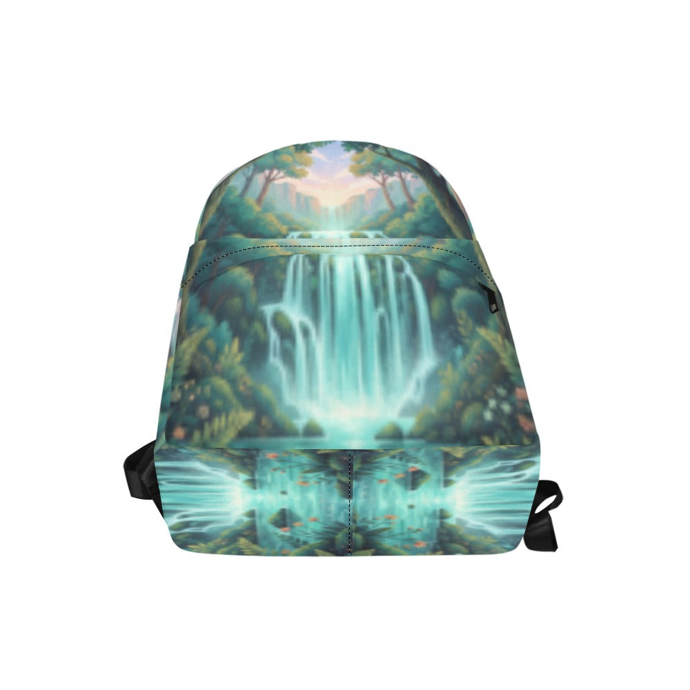 Forest Waterfall Unisex Nylon Backpack (Model 1673)