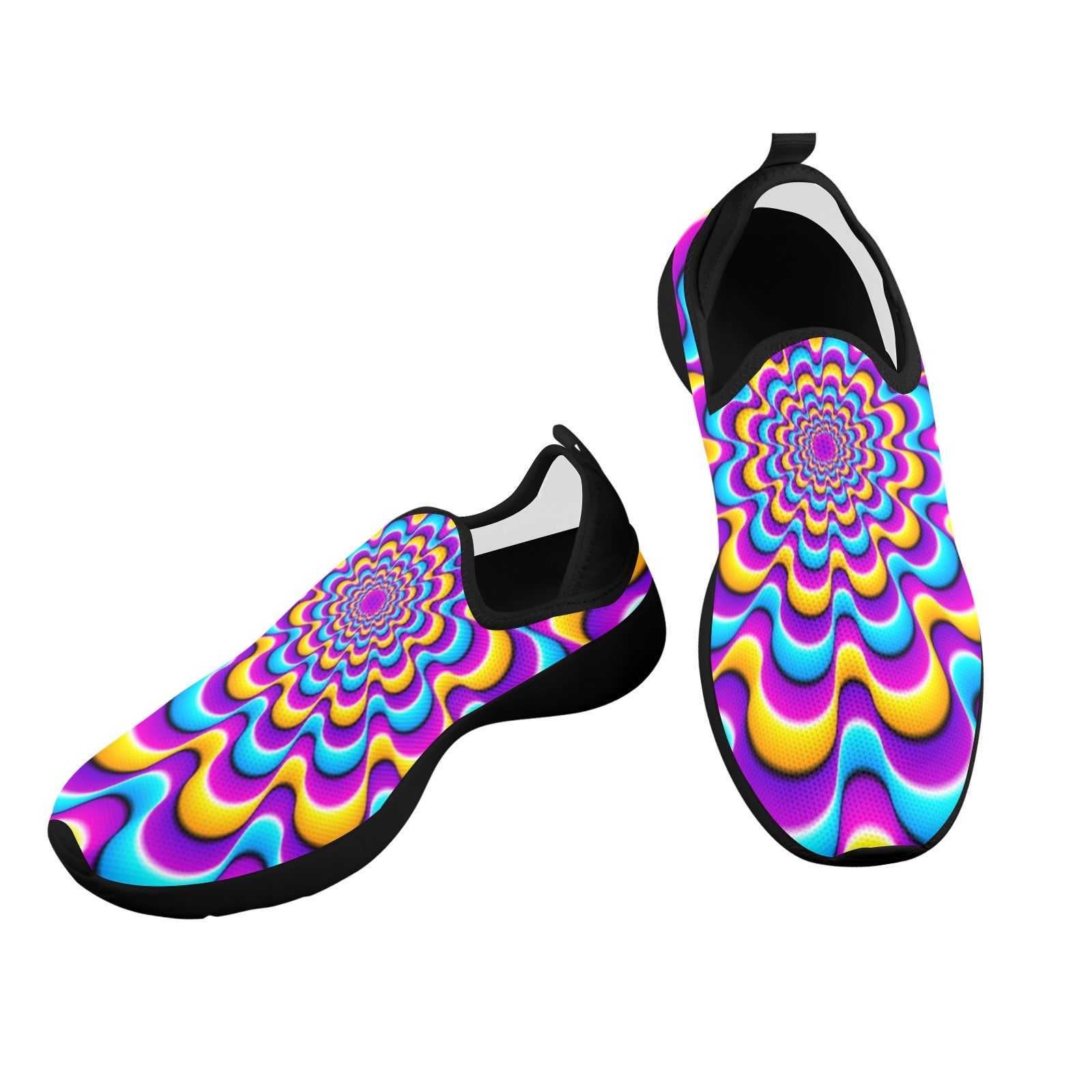 Colorful Dazzling  Fly Weave Sneakers Drop-in-Heel for Women(Model 02002)