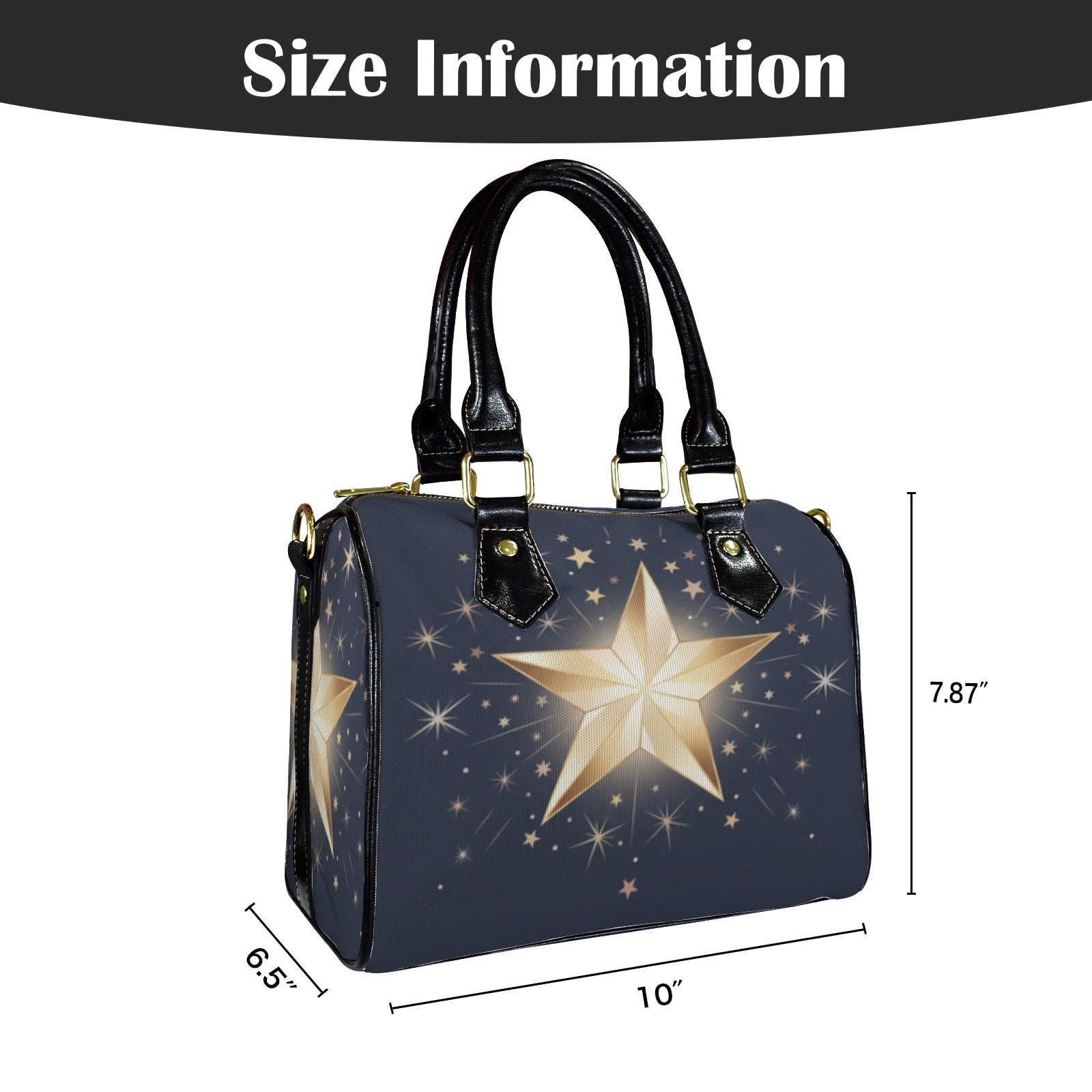 Glowing Star Handbag-Black Handle (Model 1746)