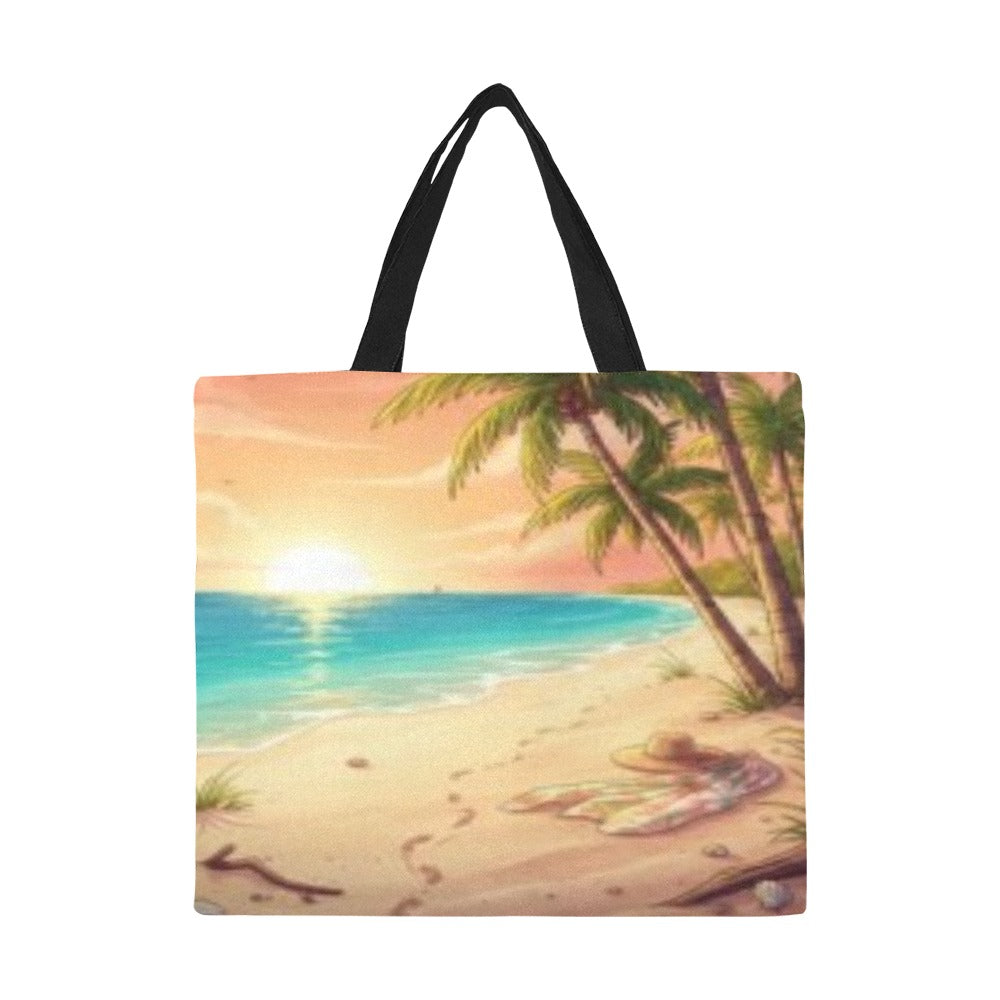 Sunset Palm Tote Bag(Model1699)(Large)
