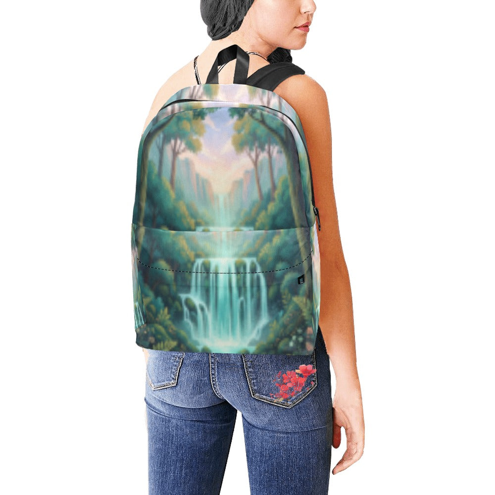Forest Waterfall Unisex Nylon Backpack (Model 1673)