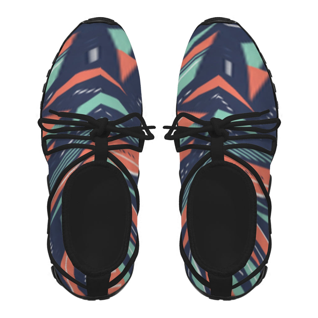 Men's Custom Print Fitness Shoes with Shoelaces –  (Black)