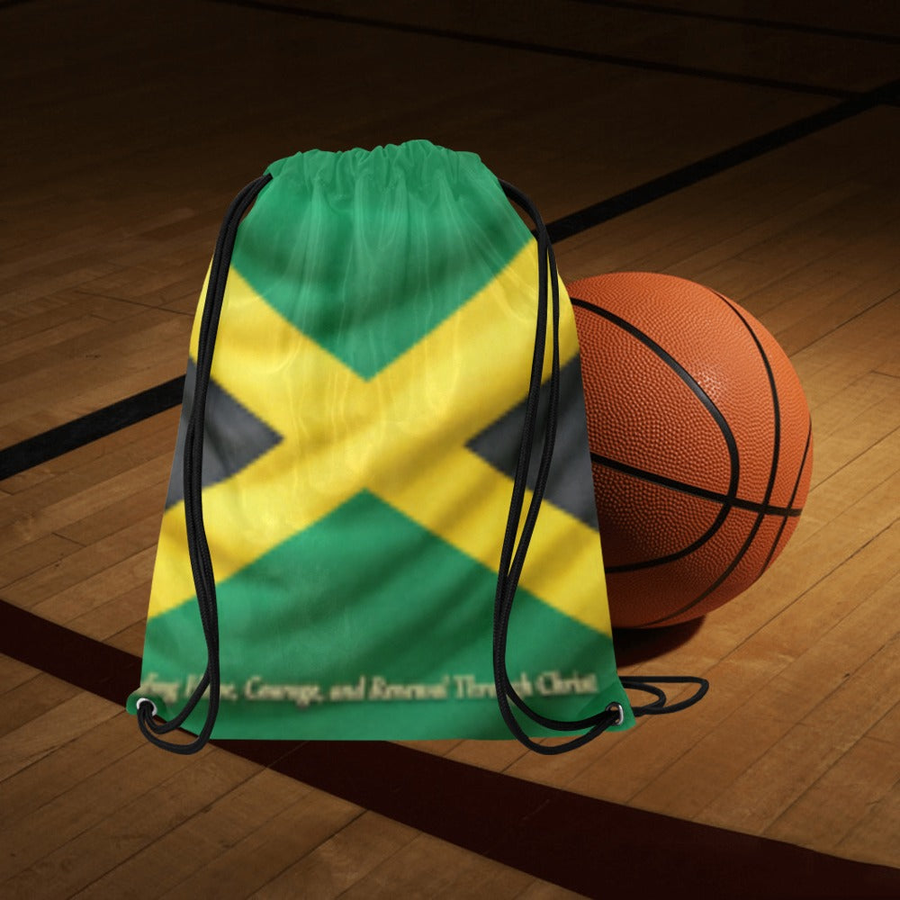Jamaican FLAG design Drawstring Bags (Model 1604) (Large)
