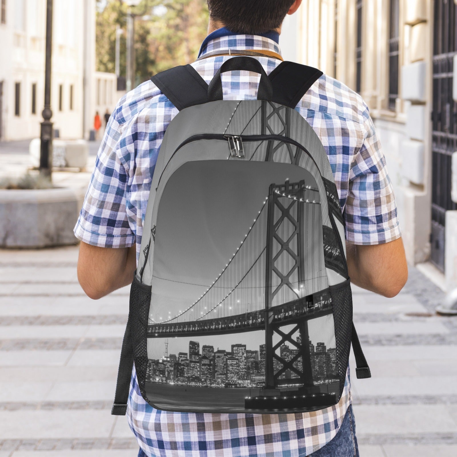 San Francisco Skyline and Bay Bridge at Sunset, California USA Adult Casual Backpack(Model 1754)
