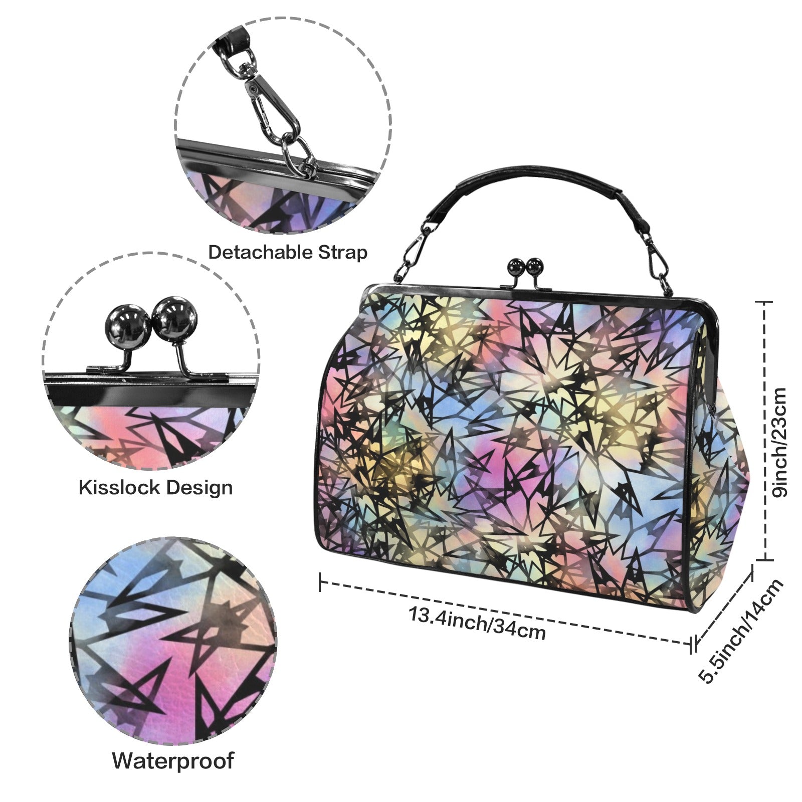 Kisslock Crossbody Shoulder Hand Bag-Large (Model 1752)