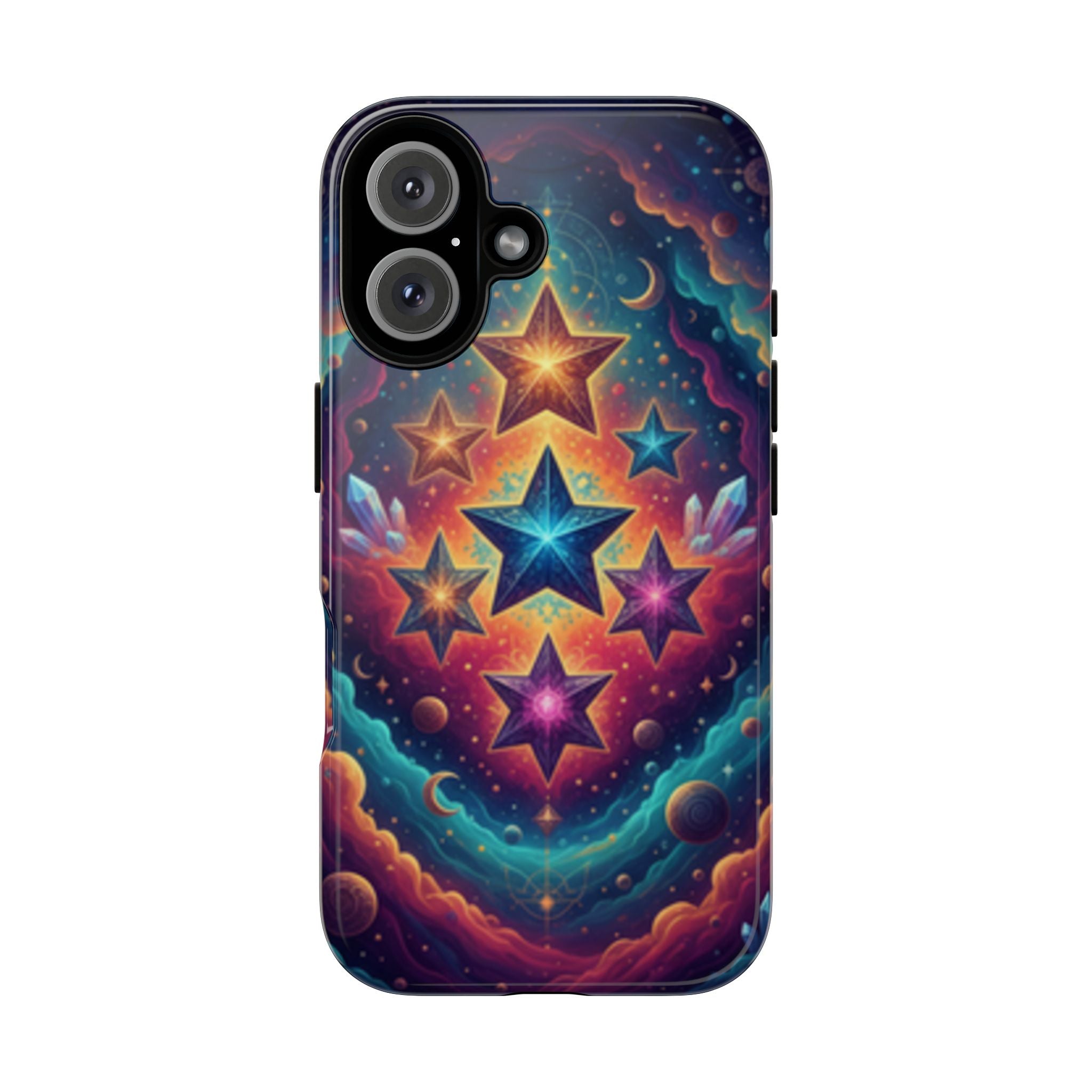 Compatible with iPhone 16 Cosmic Stars Galaxy Phone Case | Tough Phone Case