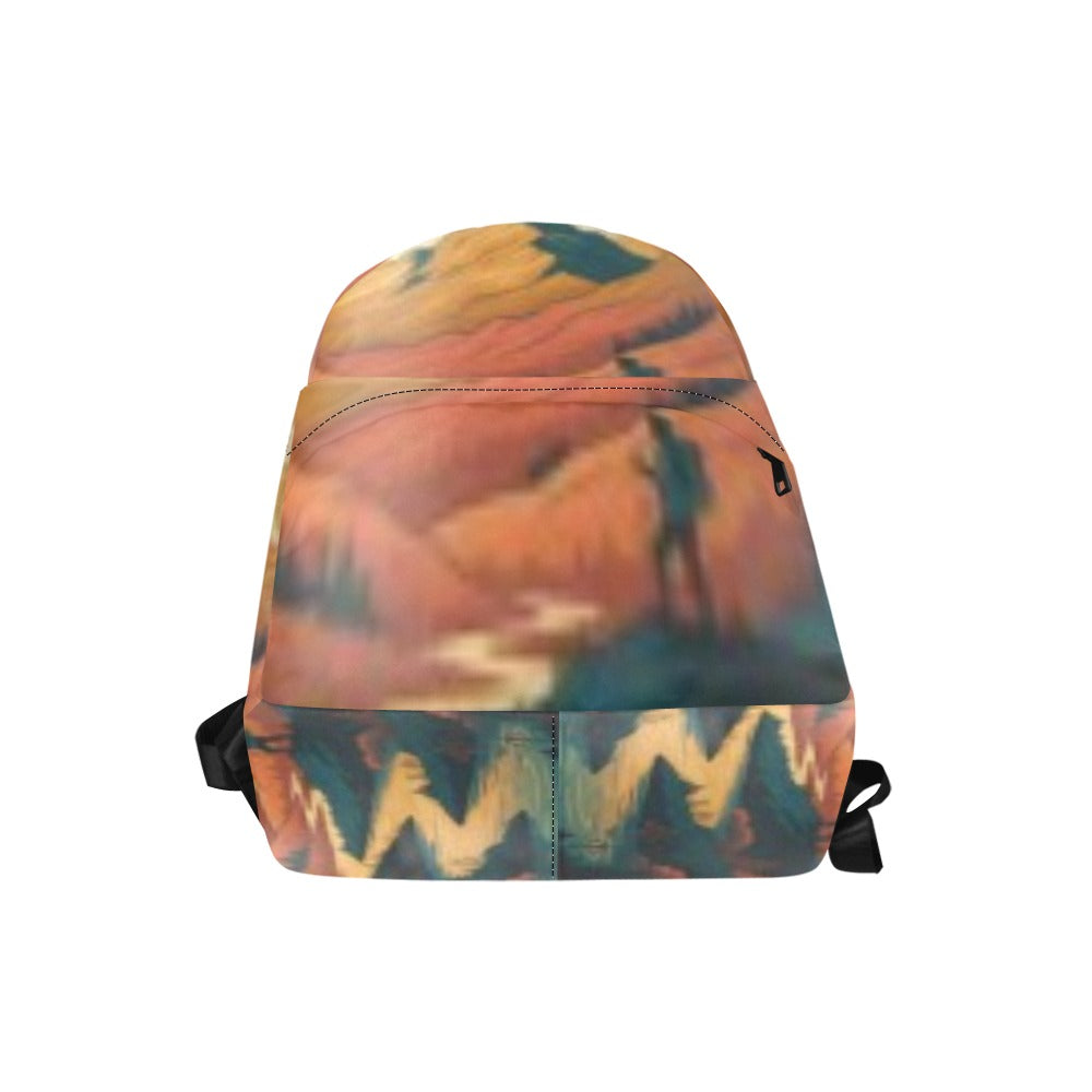 Geometric Arrow Unisex Nylon Backpack (Model 1673)