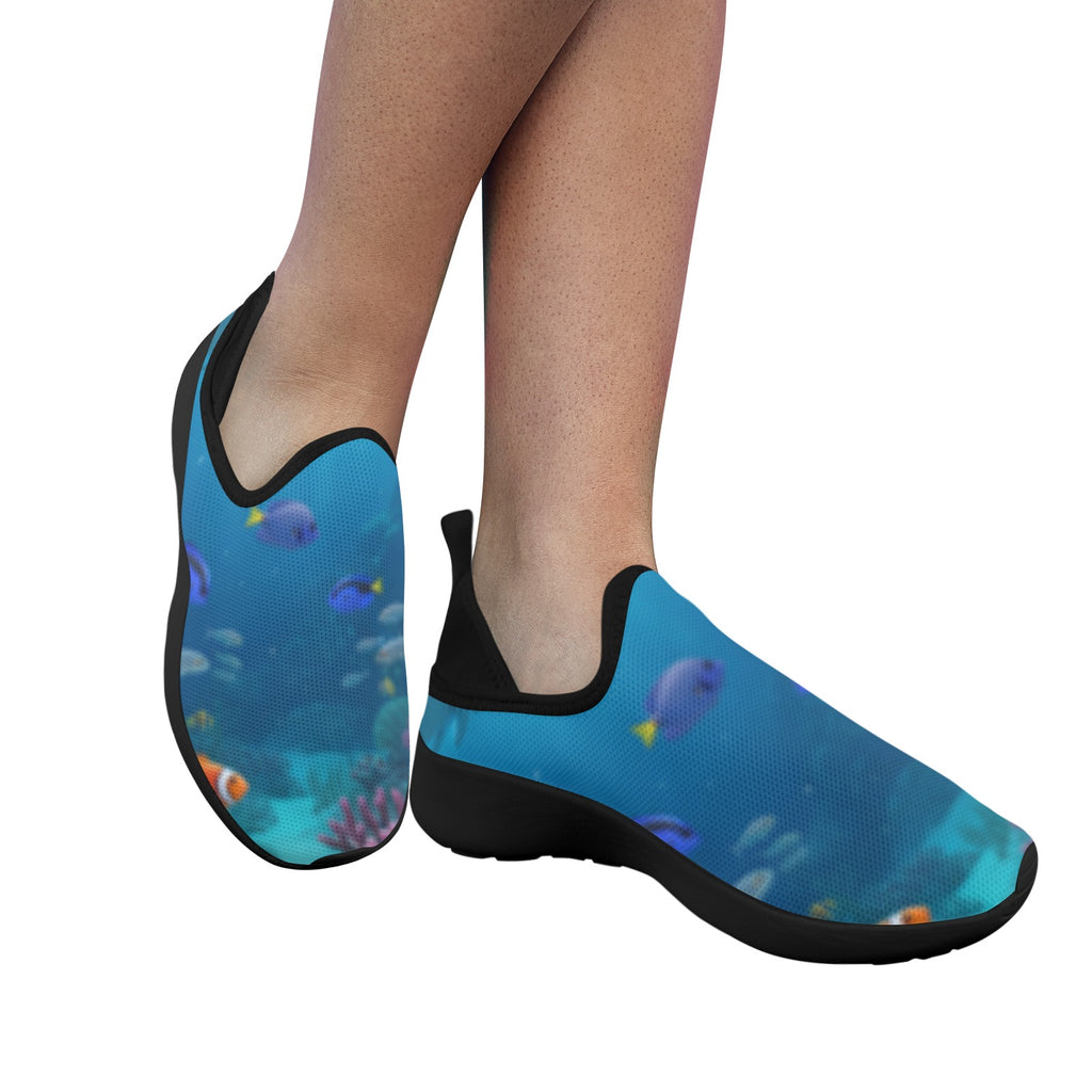Ocean Fly Weave Sneakers Drop-in-Heel for Women(Model 02002)