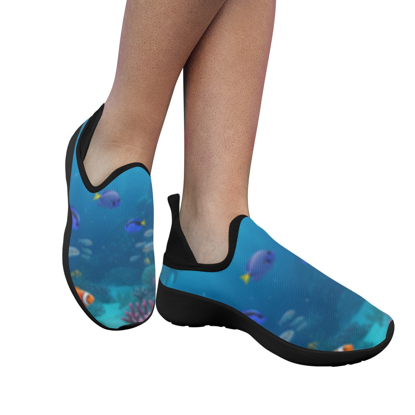 Ocean Fly Weave Sneakers Drop-in-Heel for Women(Model 02002)