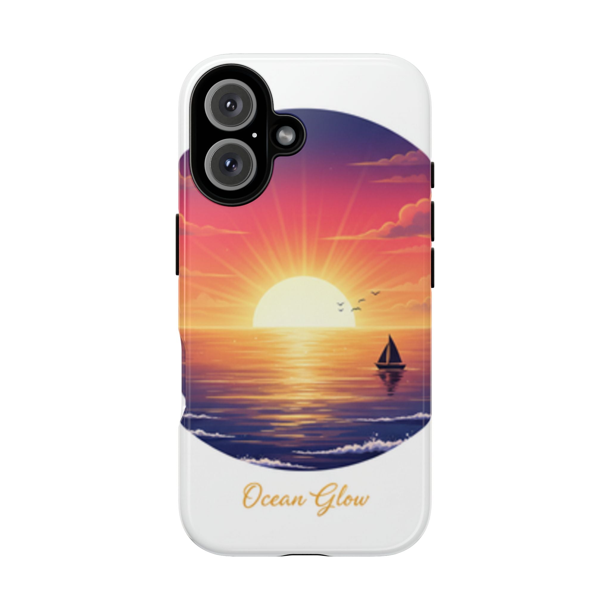Compatible with iPhone 16 Ocean Glow Phone Case | Protective iPhone case, ocean glow design