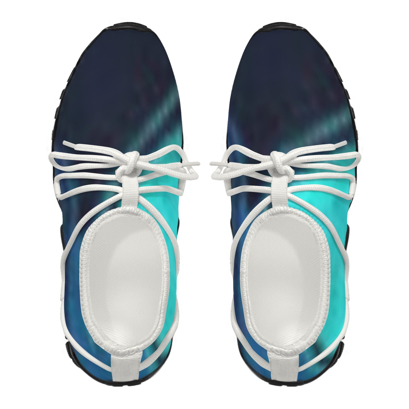 Women's Custom Print Fitness Shoes with Shoelaces – (White)